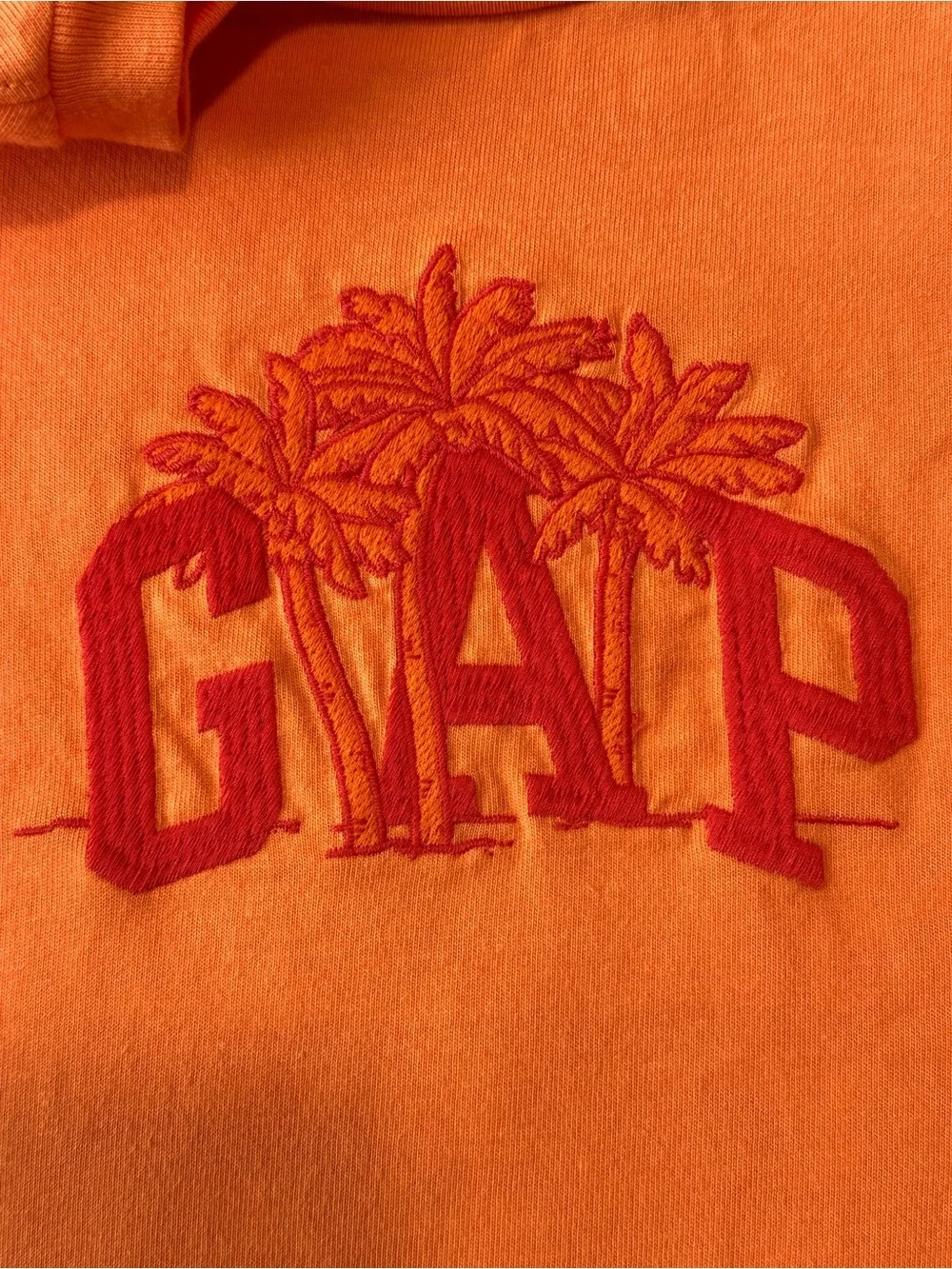🧡 Gap Kids Embroidered Palm Tree Logo T-Shirt | Size S | Orange